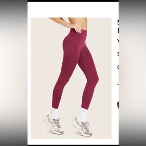 Women's Burgundy High-Waisted Leggings